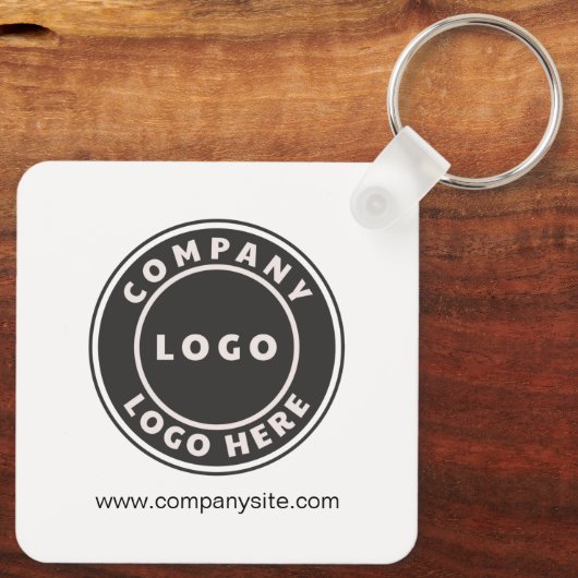 ビジネスロゴおよび会社のWebサイトの従業員 キーホルダー (裏面)