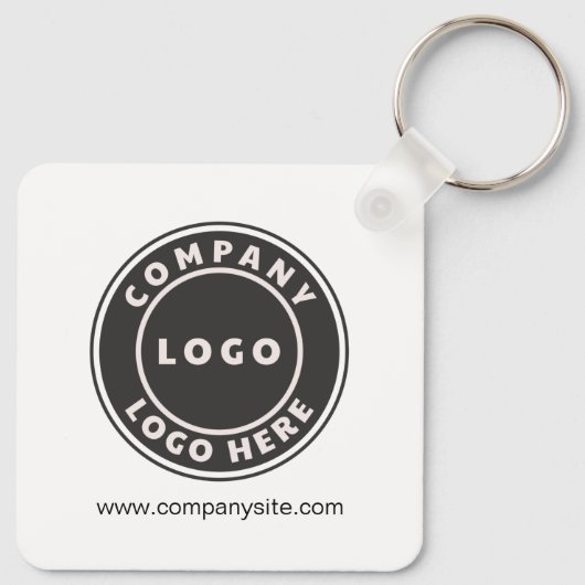 ビジネスロゴおよび会社のWebサイトの従業員 キーホルダー (裏面)