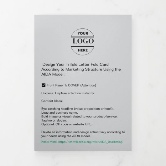 ビジネスロゴおよび文字モダン3折パンフレット 三つ折りカード (カバー)