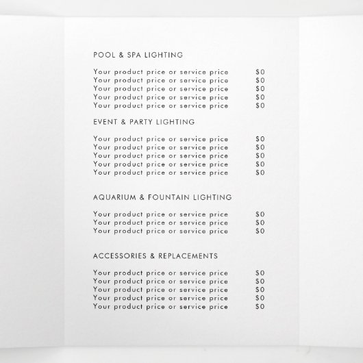 ビジネスロゴおよび文字モダン3折パンフレット 三つ折りカード (内部中)