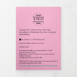 ビジネスロゴおよび文字モダン3折パンフレット 三つ折りカード