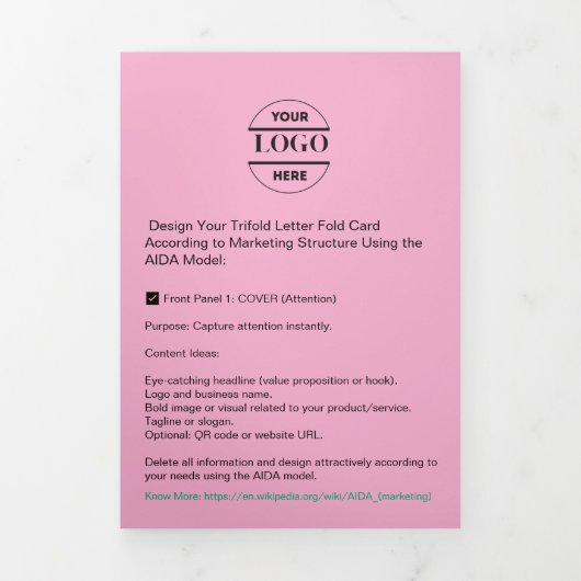 ビジネスロゴおよび文字モダン3折パンフレット 三つ折りカード (カバー)