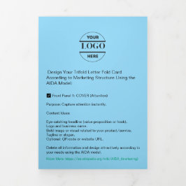 ビジネスロゴおよび文字モダン3折パンフレット 三つ折りカード