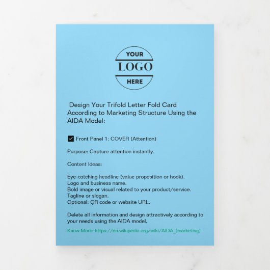ビジネスロゴおよび文字モダン3折パンフレット 三つ折りカード (カバー)