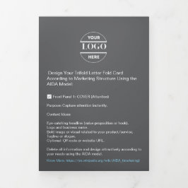 ビジネスロゴおよび文字モダン3折パンフレット 三つ折りカード