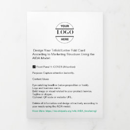 ビジネスロゴおよび文字モダン3折パンフレット 三つ折りカード