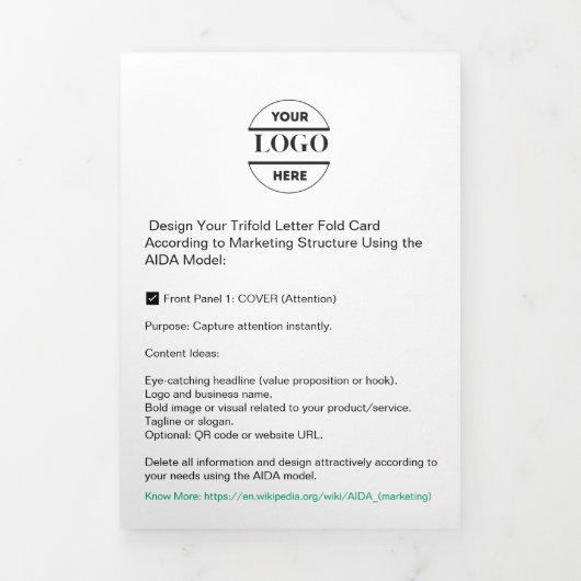 ビジネスロゴおよび文字モダン3折パンフレット 三つ折りカード (カバー)