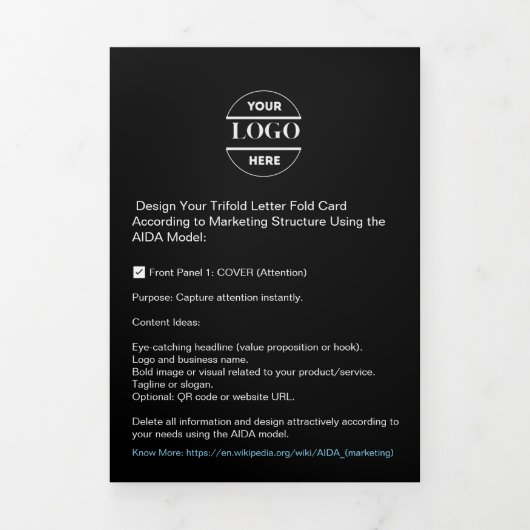 ビジネスロゴおよび文字モダン3折パンフレット 三つ折りカード (カバー)