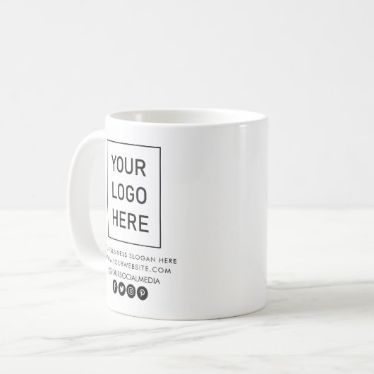 ビジネスロゴおよび文字会社ミニマルエレガントリスト コーヒーマグカップ (正面左)