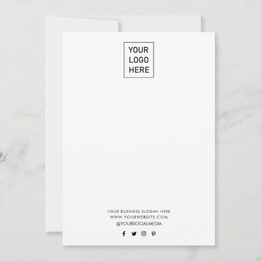 ビジネスロゴおよび文字会社ミニマルエレガントリスト ノートカード (正面)