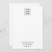 ビジネスロゴおよび文字会社ミニマルエレガントリスト ノートカード (正面/裏面)