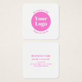 ビジネスロゴおよび編集可能な文字テンプレート | ピンク (正面&裏面)