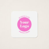 ビジネスロゴおよび編集可能な文字テンプレート | ピンク (正面)