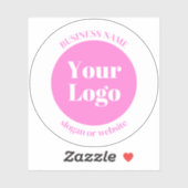 ビジネスロゴおよび編集可能な文字テンプレート | ピンク シール (シート)