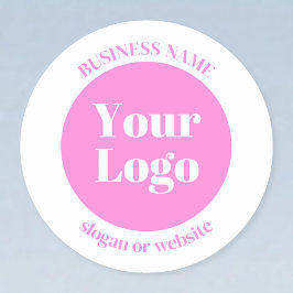 ビジネスロゴおよび編集可能な文字テンプレート | ピンク シール