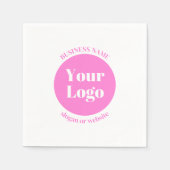 ビジネスロゴおよび編集可能な文字テンプレート | ピンク スタンダードカクテルナプキン (正面)