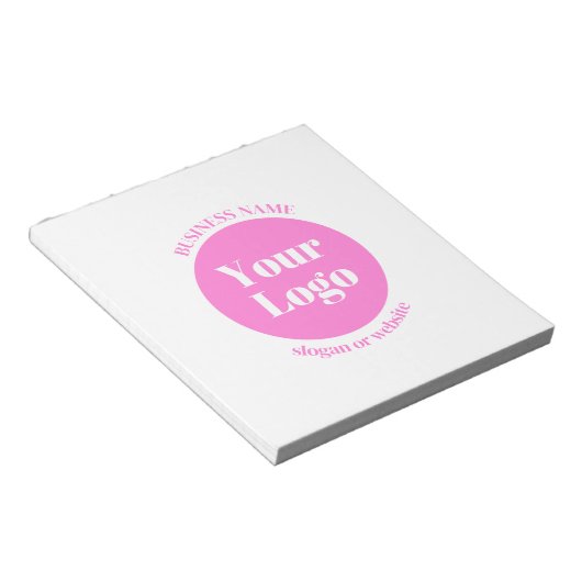 ビジネスロゴおよび編集可能な文字テンプレート | ピンク ノートパッド (アングル)