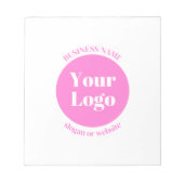 ビジネスロゴおよび編集可能な文字テンプレート | ピンク ノートパッド (正面)