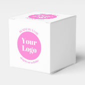 ビジネスロゴおよび編集可能な文字テンプレート | ピンク フェイバーボックス (正面サイド)