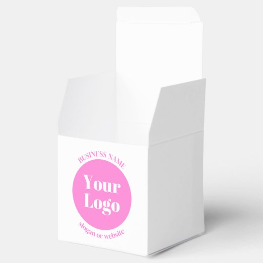 ビジネスロゴおよび編集可能な文字テンプレート | ピンク フェイバーボックス (オープン)