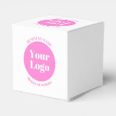 ビジネスロゴおよび編集可能な文字テンプレート | ピンク フェイバーボックス (裏面サイド)