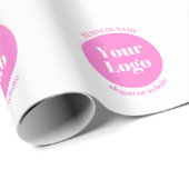 ビジネスロゴおよび編集可能な文字テンプレート | ピンク ラッピングペーパー (ロールコーナー)