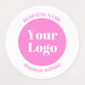 ビジネスロゴおよび編集可能な文字テンプレート | ピンク ラベル (デザイン1)