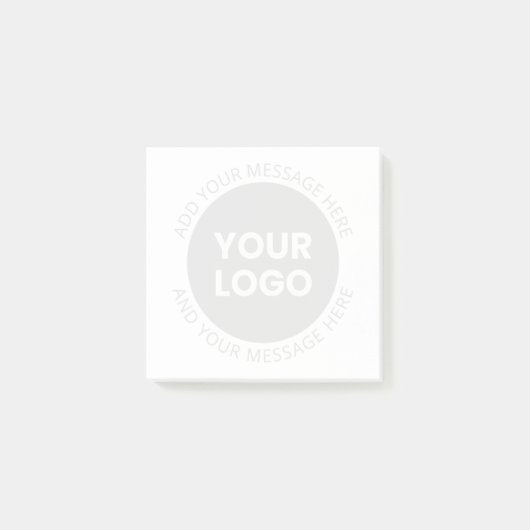 ビジネスロゴおよび編集可能文字ホワイト&グレー ポストイット (正面)