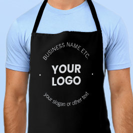 ビジネスロゴおよび編集可能文字 |黒と白 エプロン
