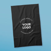 ビジネスロゴおよび編集可能文字 |黒と白 キッチンタオル