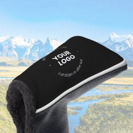 ビジネスロゴおよび編集可能文字 |黒と白 ゴルフヘッドカバー