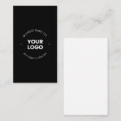 ビジネスロゴおよび編集可能文字 |黒と白 ノートカード (正面/裏面)