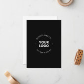 ビジネスロゴおよび編集可能文字 |黒と白 ノートカード (正面/裏面インサイチュ)