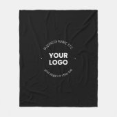 ビジネスロゴおよび編集可能文字 |黒と白 フリースブランケット (正面)
