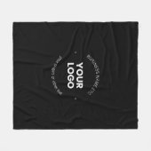 ビジネスロゴおよび編集可能文字 |黒と白 フリースブランケット (正面(横))