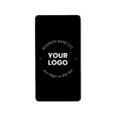 ビジネスロゴおよび編集可能文字 |黒と白 ラベル (正面)