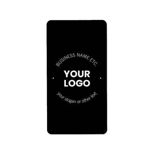 ビジネスロゴおよび編集可能文字 |黒と白 ラベル (正面)