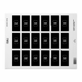 ビジネスロゴおよび編集可能文字 |黒と白 ラベル (フルシート)