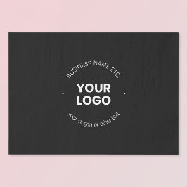 ビジネスロゴおよび編集可能文字 |黒と白 薄葉紙