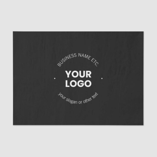 ビジネスロゴおよび編集可能文字 |黒と白 薄葉紙 (正面)