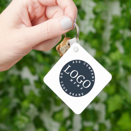 ビジネスロゴおよびQRコード会社スタッフ従業員 キーホルダー (手)