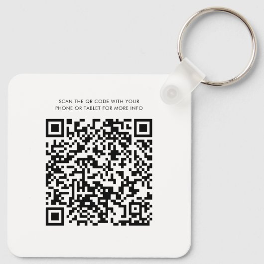 ビジネスロゴおよびQRコード会社スタッフ従業員 キーホルダー (裏面)