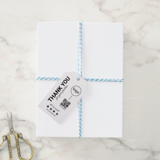 ビジネスロゴおよびQrコード衣料価格ラベル ギフトタグ (より糸付き)