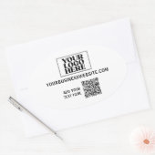 ビジネスロゴおよびQRコード 楕円形シール (封筒)