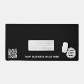 ビジネスロゴおよびQRコードlプロモーション白黒 デスクマット (キーボード&マウス)