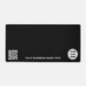 ビジネスロゴおよびQRコードlプロモーション白黒 デスクマット (正面)