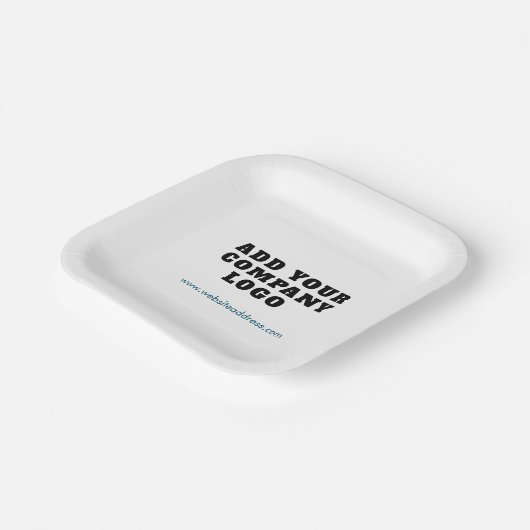 ビジネスロゴおよびWebサイトのOffice企業のイベント ペーパープレート (傾斜あり)