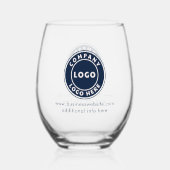 ビジネスロゴおよびWebサイトプロモ企業のーション ステムなしワイングラス (裏面)