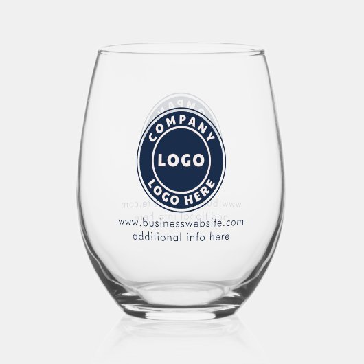 ビジネスロゴおよびWebサイトプロモ企業のーション ステムなしワイングラス (裏面)
