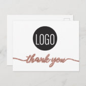 ビジネスロゴお客様バラ金ゴールド ポストカード (正面/裏面)